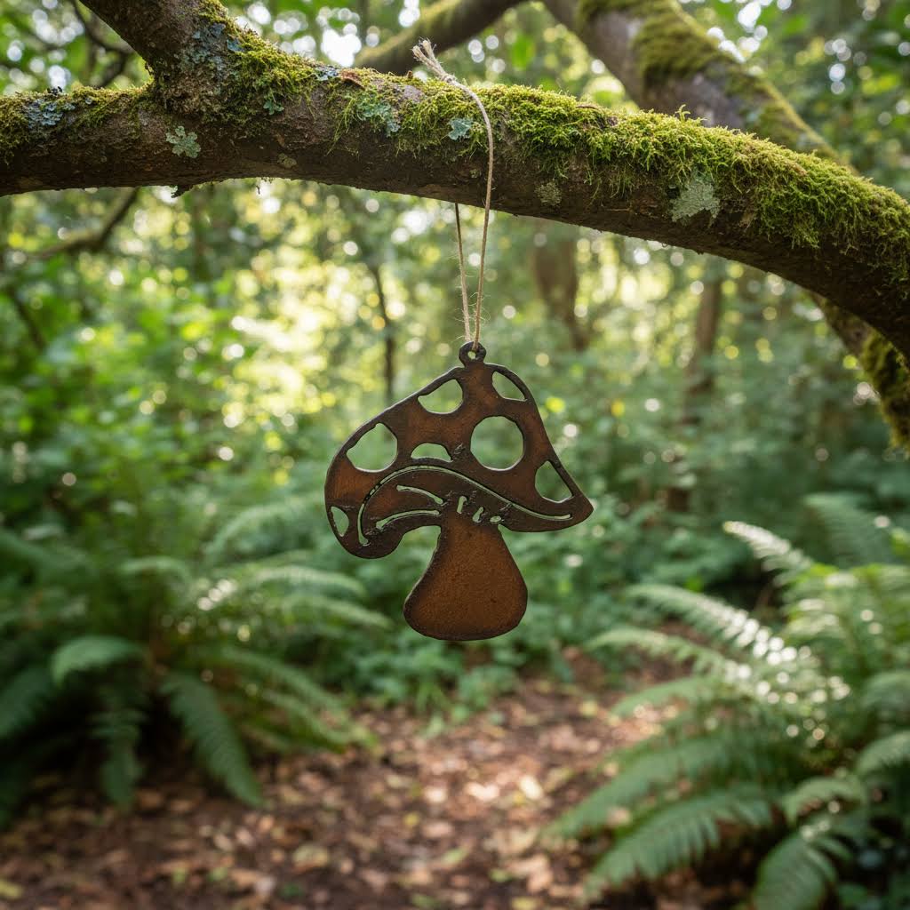 Universal Ironworks USA Whimsical Shroom Steel Hanging Decoration