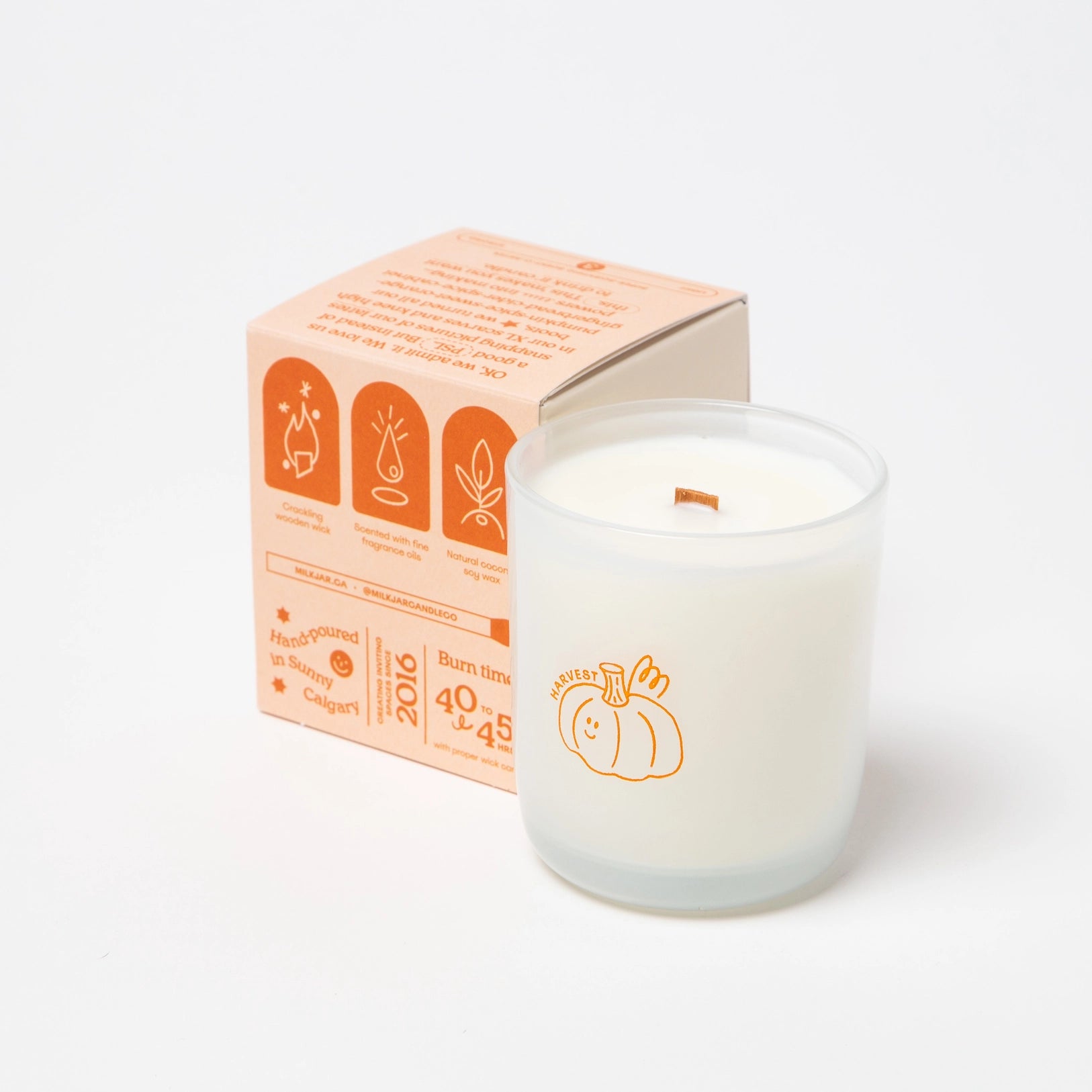Milk Jar Candle Co Harvest - Orange, Clove & Pumpkin Spice Soy 8oz Candle