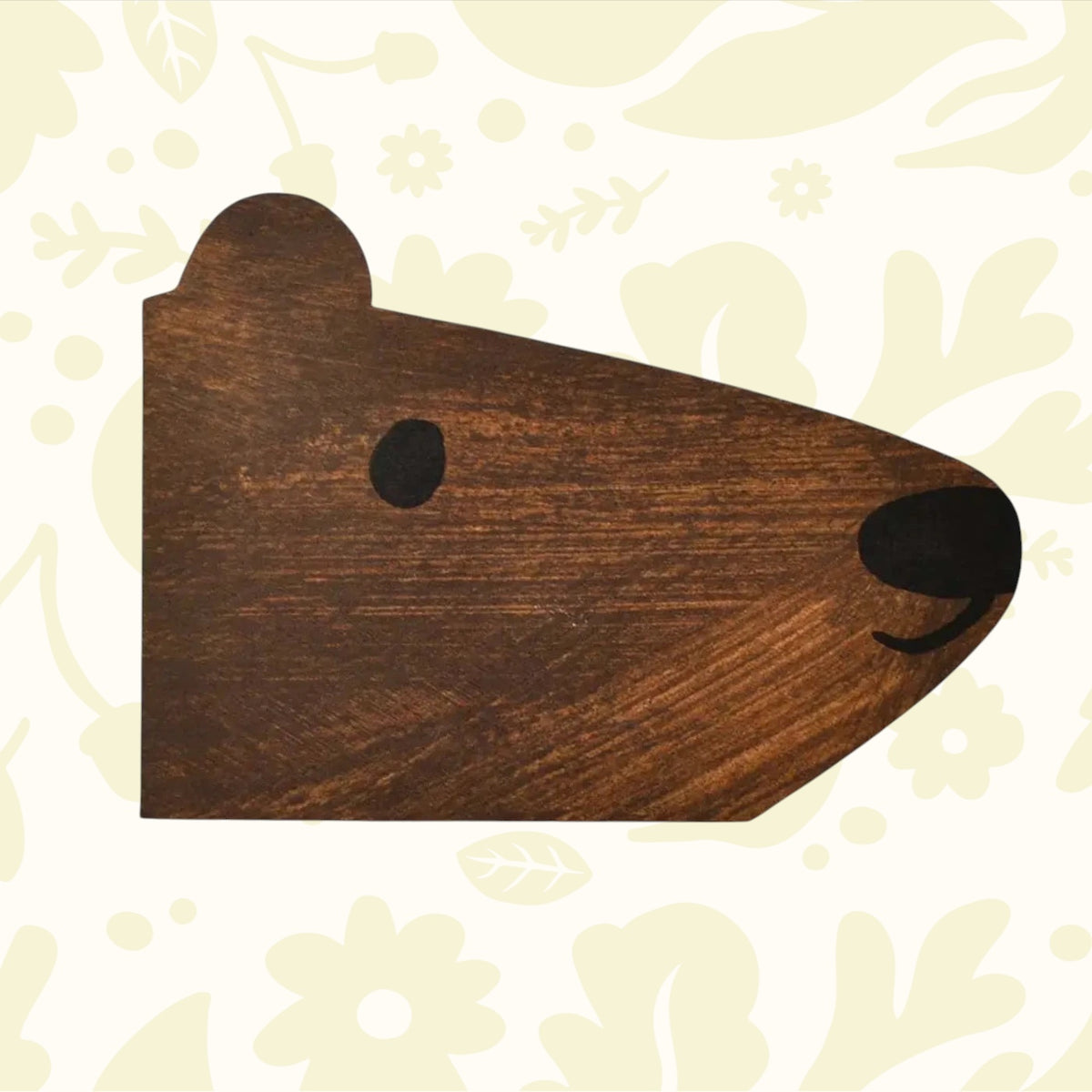 A brown bear face shaped greeting card