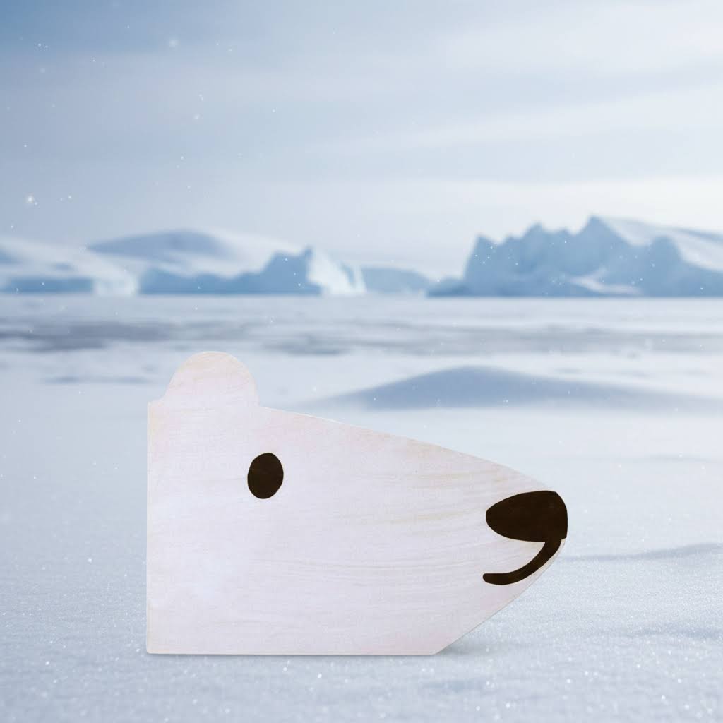 Mortlake Papers Christmas Polar Bear Shaped Greeting Card