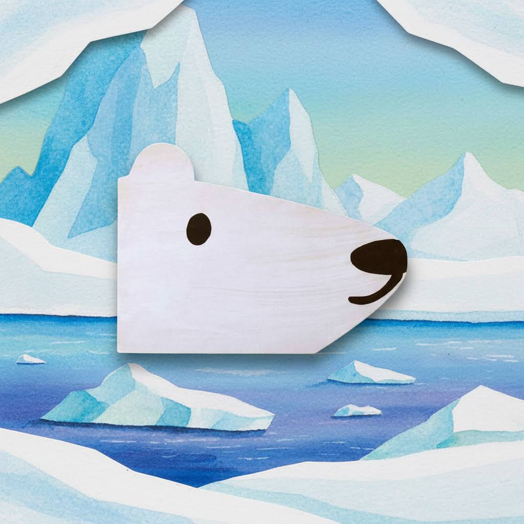 Mortlake Papers Christmas Polar Bear Shaped Greeting Card