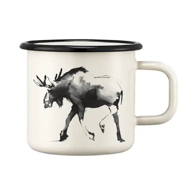 Muurla Teemu Järvi 0.37L Enamel Mug Moose (1 Unit)