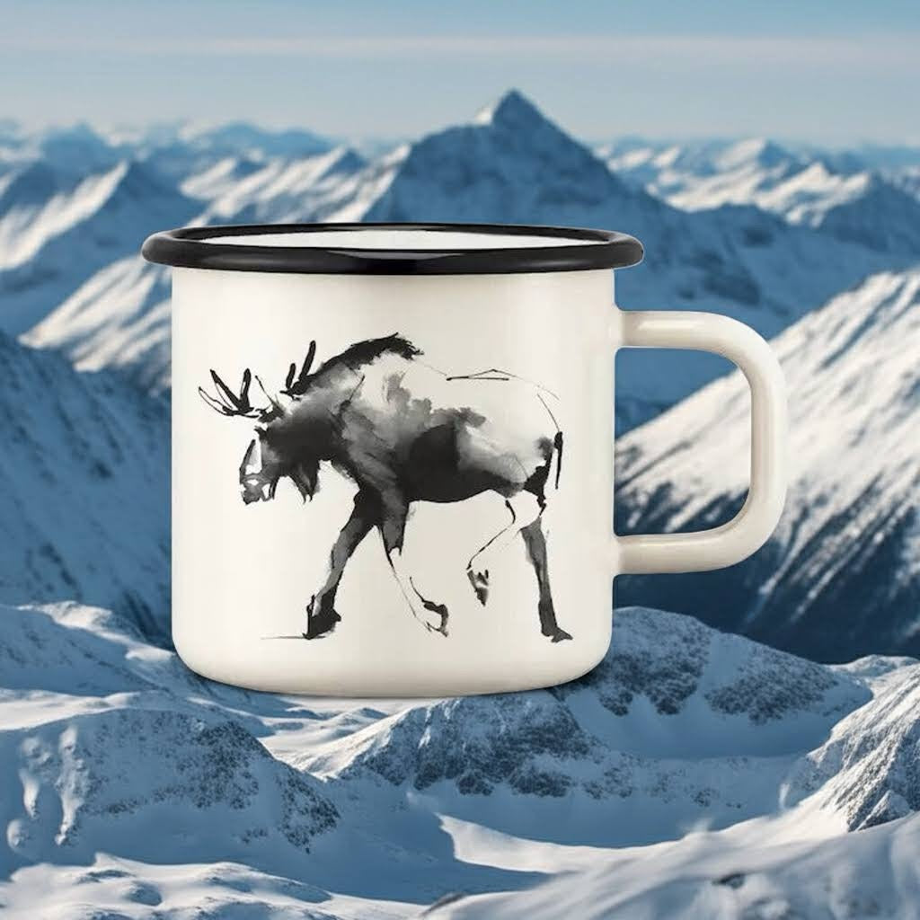 Muurla Teemu Järvi 0.37L Enamel Mug Moose (1 Unit)
