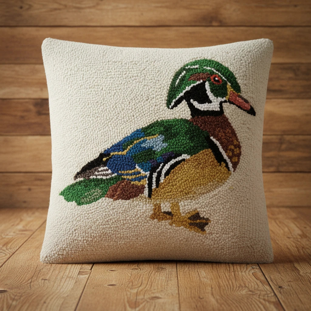 Peking Handicraft Mallard Wool Hook Cushion