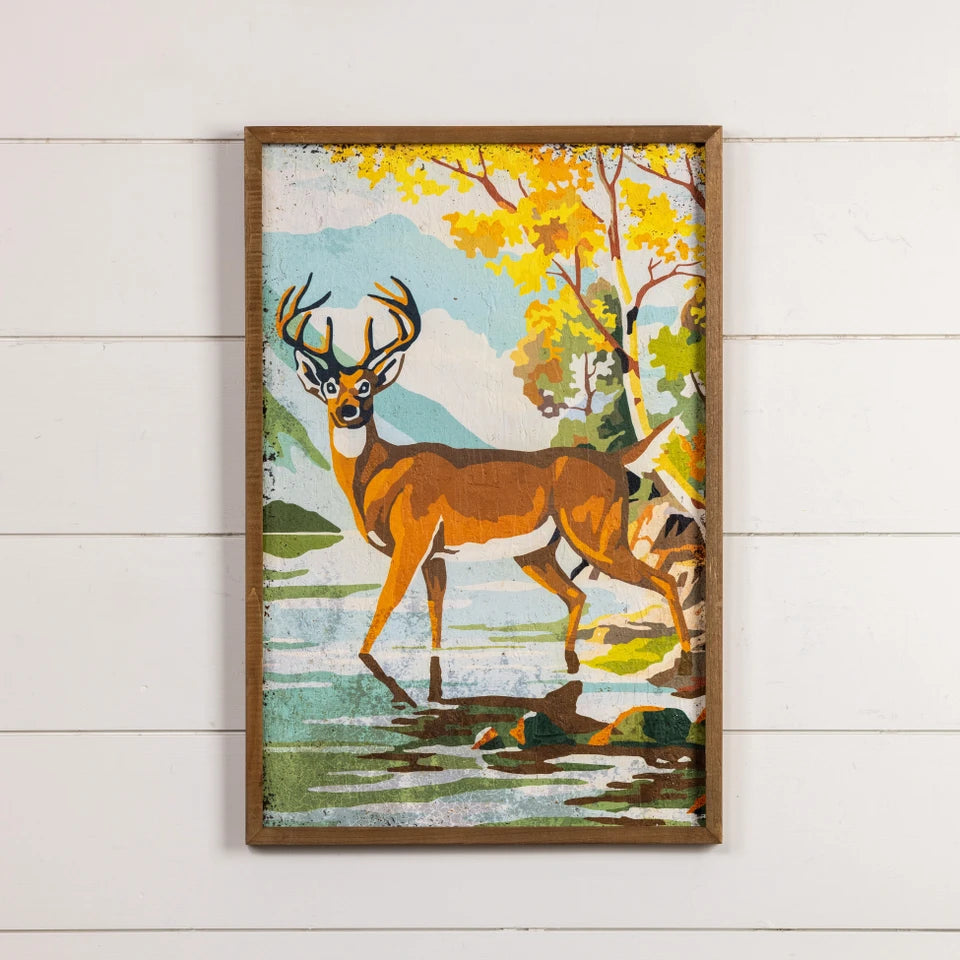 Ragon House Vintage Inspired Paint By Numbers Deer By The Water Print (15th September 2026 - Wishlist Now)