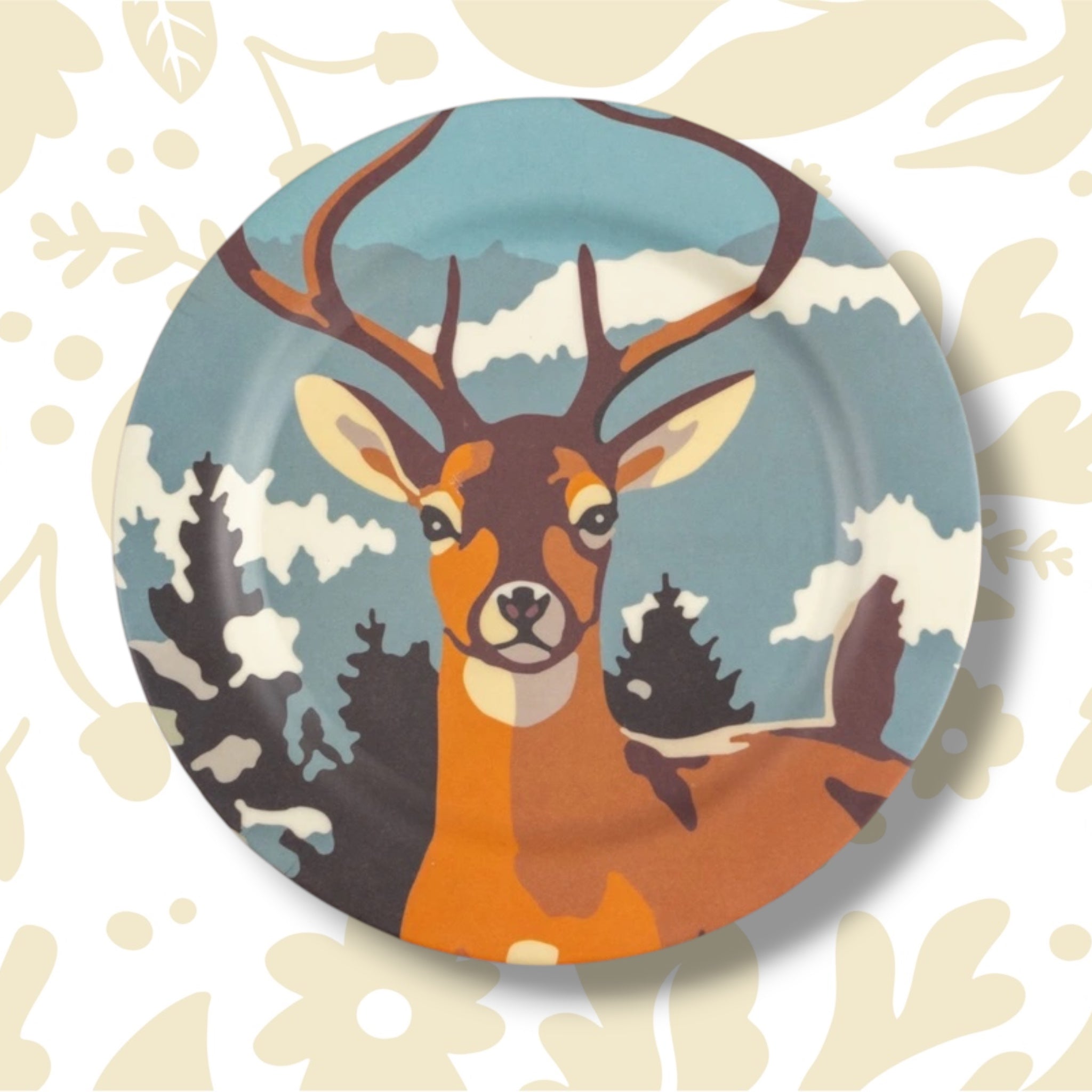 Ragon House Vintage Inspired Paint By Numbers Deer In The Slow Melamine Plate