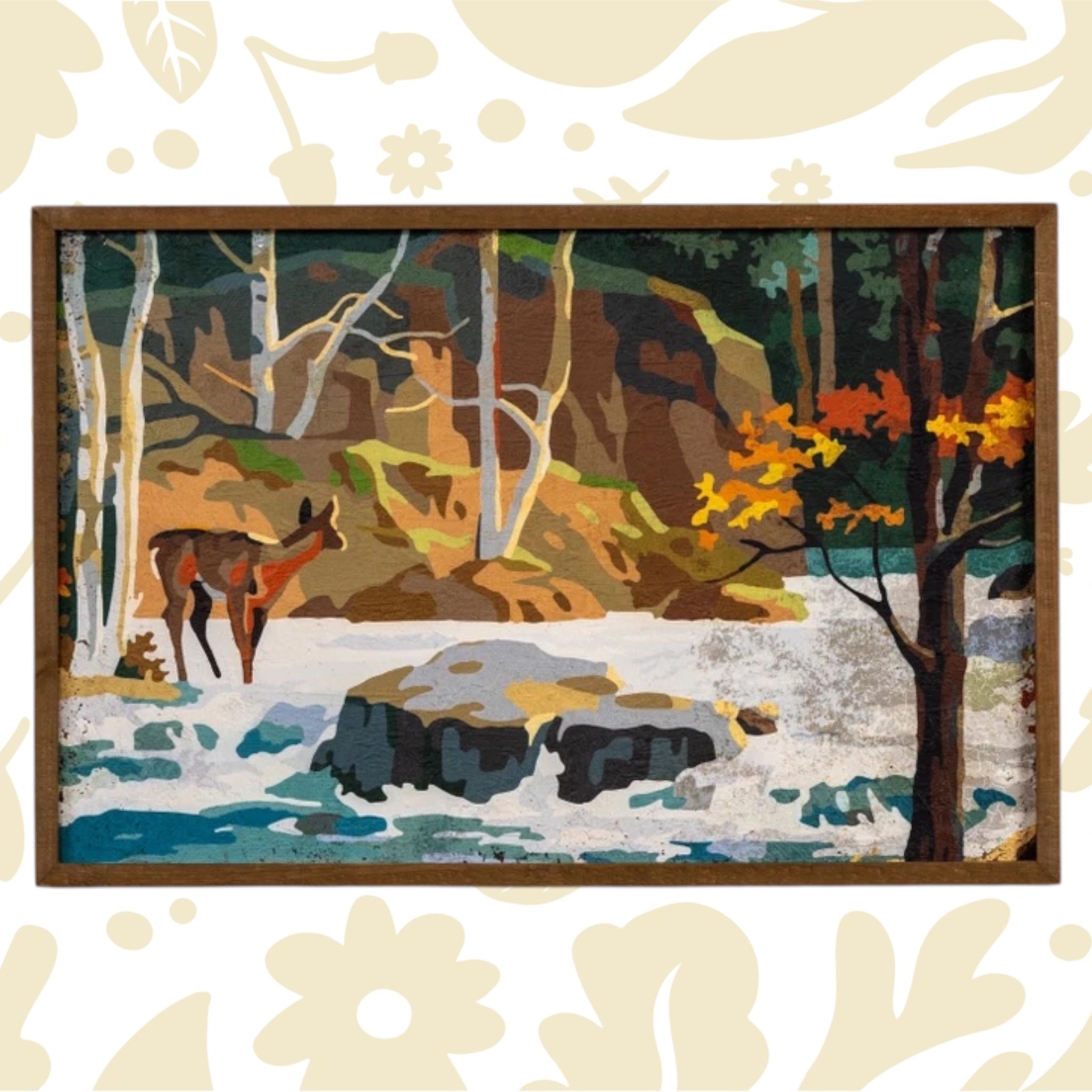 Ragon House Vintage Inspired Paint By Numbers Deer By River Print (September 15th 2026 - Wishlist Now)