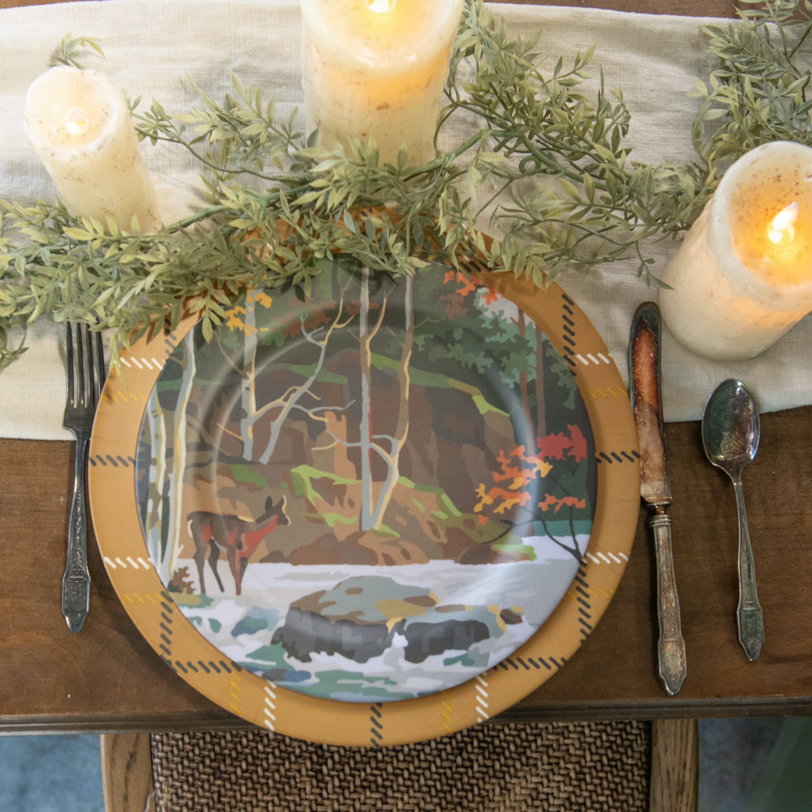 Ragon House Vintage Inspired Paint By Numbers Deer By River Melamine Plate (September 15th 2026 - Wishlist Now)