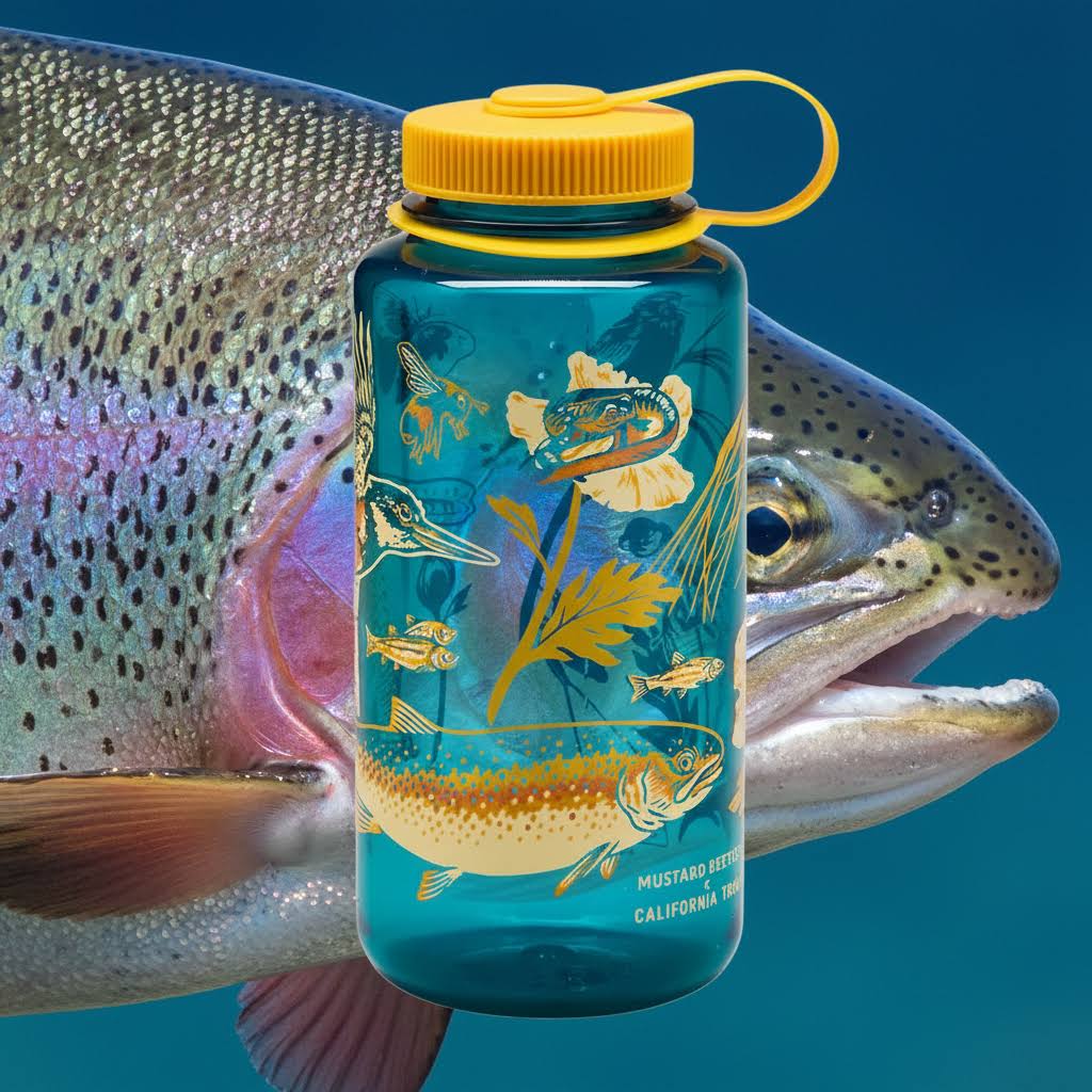 Mustard Beetle 32oz Wide Mouth Nalgene Water Bottle - Malibu Creek For Cal Trout