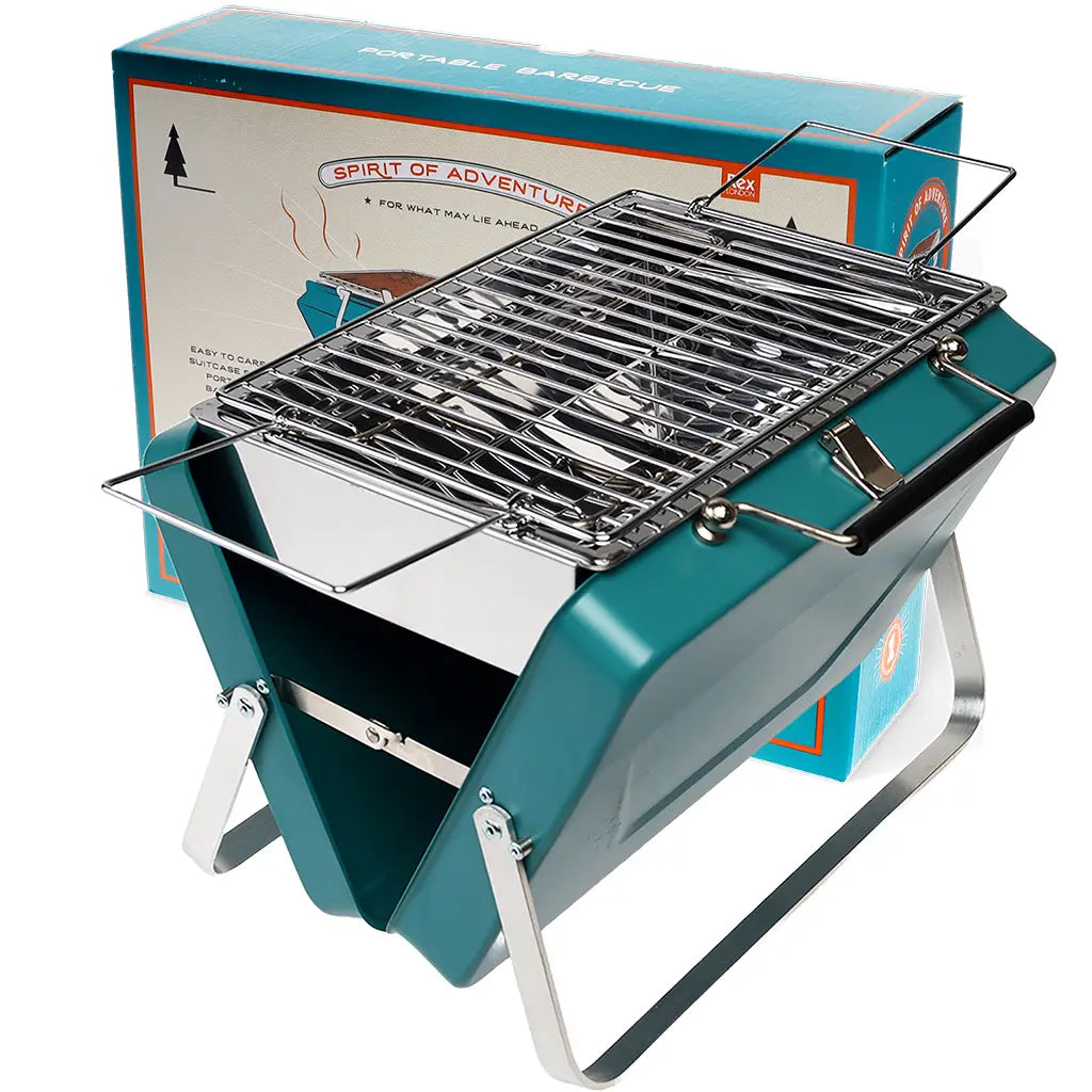 Rex Portable Suitcase BBQ - Petrol Blue