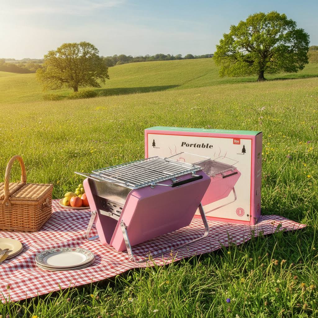 Rex Portable Suitcase BBQ - Pink