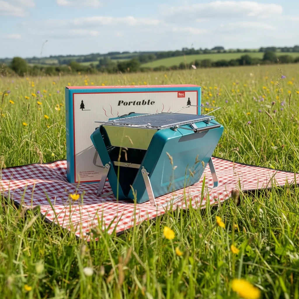 Rex Portable Suitcase BBQ - Petrol Blue