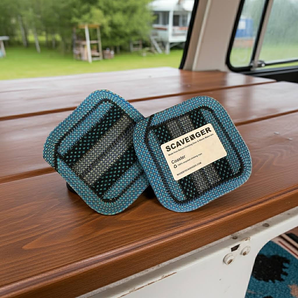 Scavenger Upcycled Climbing Rope Coaster Set Of Two - Water