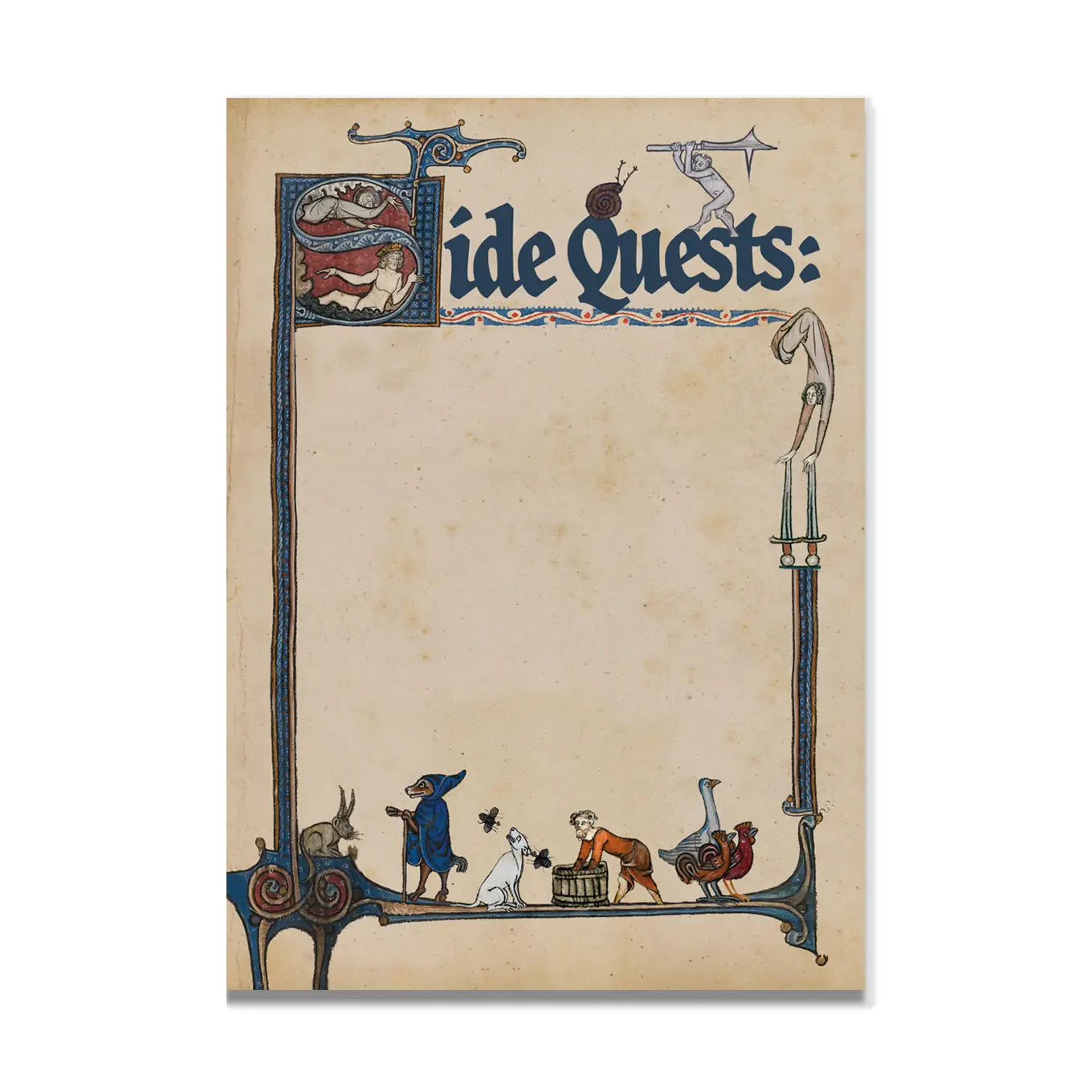 Betiobca “Side Quests” Medieval Notepad