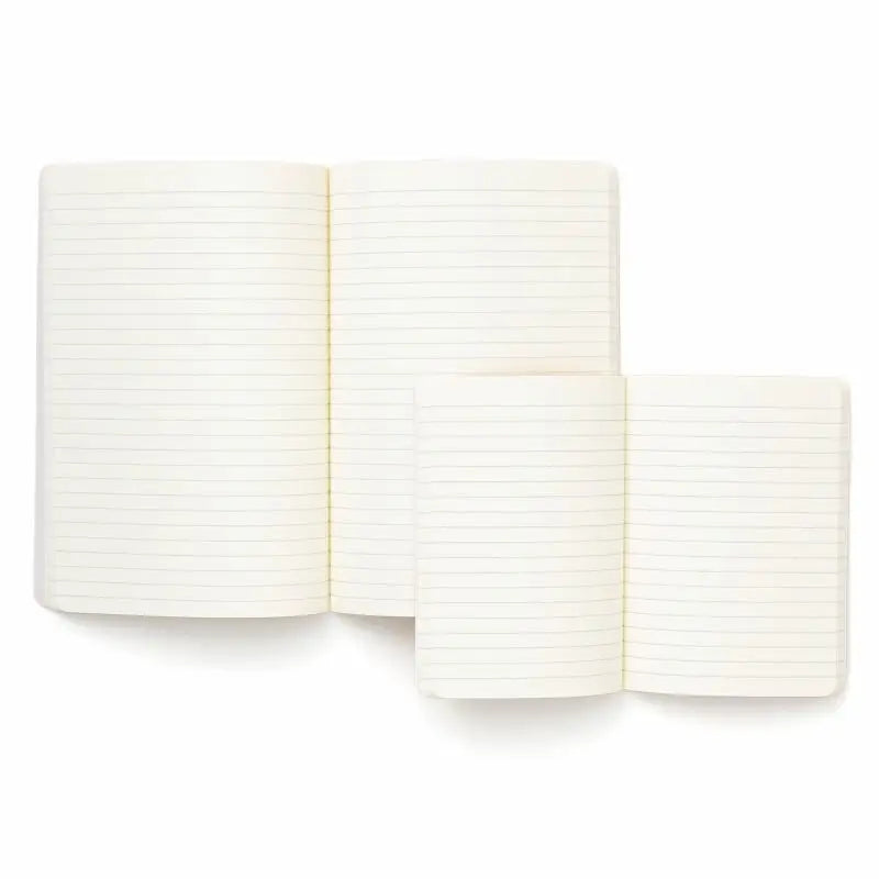 The Hightide Penco Soft PP Notebook (Ruled A6) in red features a soft touch cover with white text, labeled "A6," "105 x 148," "72 sheets," and "7mm ruled" lined paper.