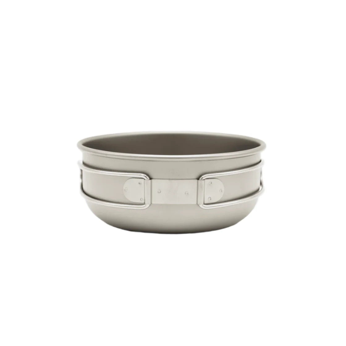 Skreppa 3 Piece Portable Titanium Cook Set—lightweight, durable camp cookware; silver pan with clasp for ultralight camping.