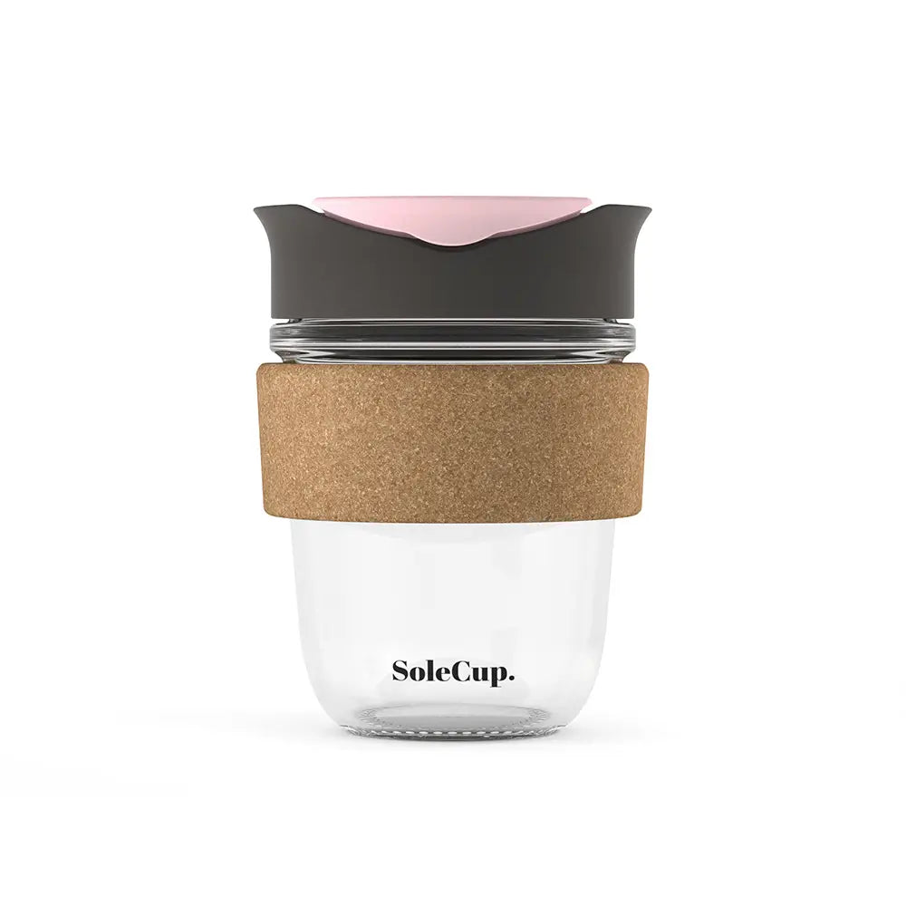 Sole Cup Travel Mug Original - 12oz Cork Tempered Glass Mug (Colour Options)