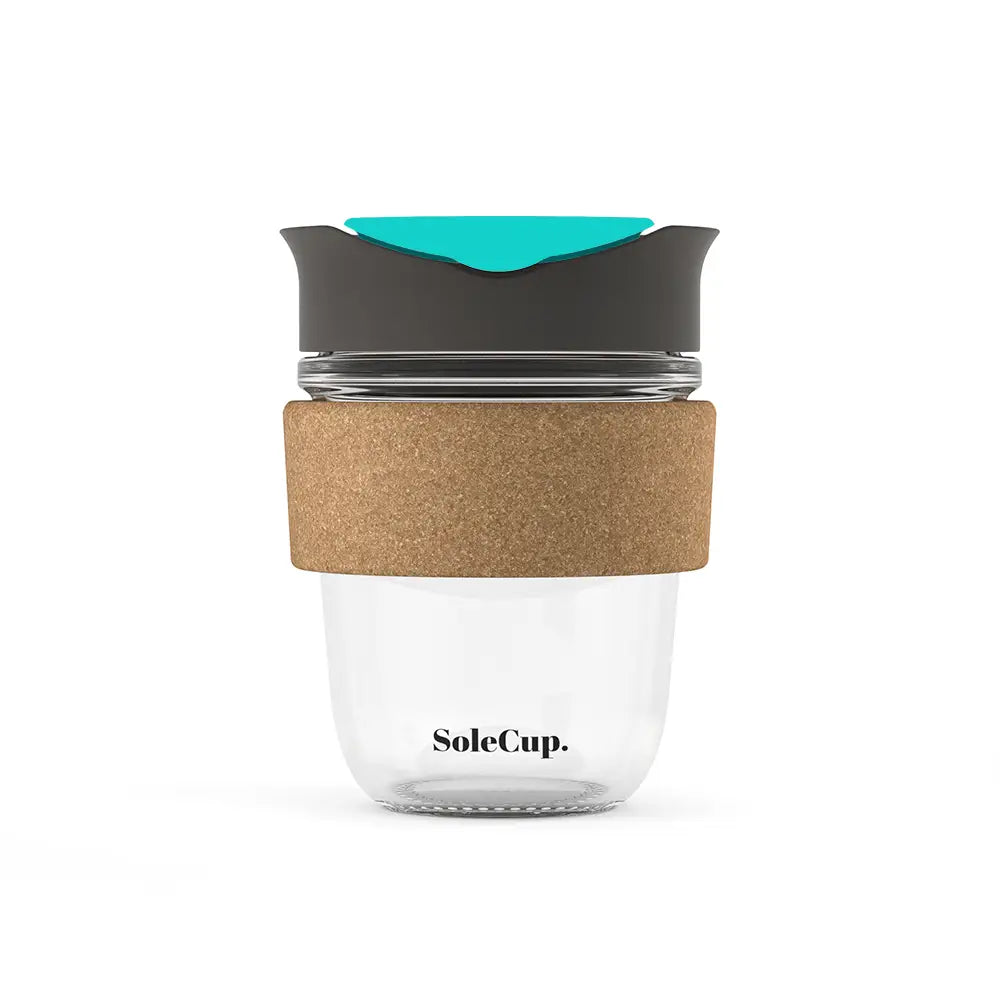 Sole Cup Travel Mug Original - 12oz Cork Tempered Glass Mug (Colour Options)