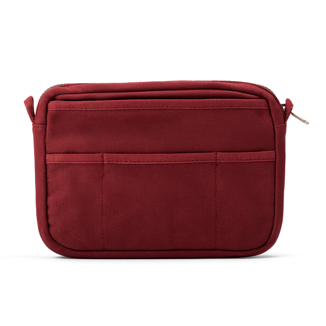 Soolla Studio Artist Stationery Pouch in Sangria with front pocket and zipper, stylish organizer displayed on white background.