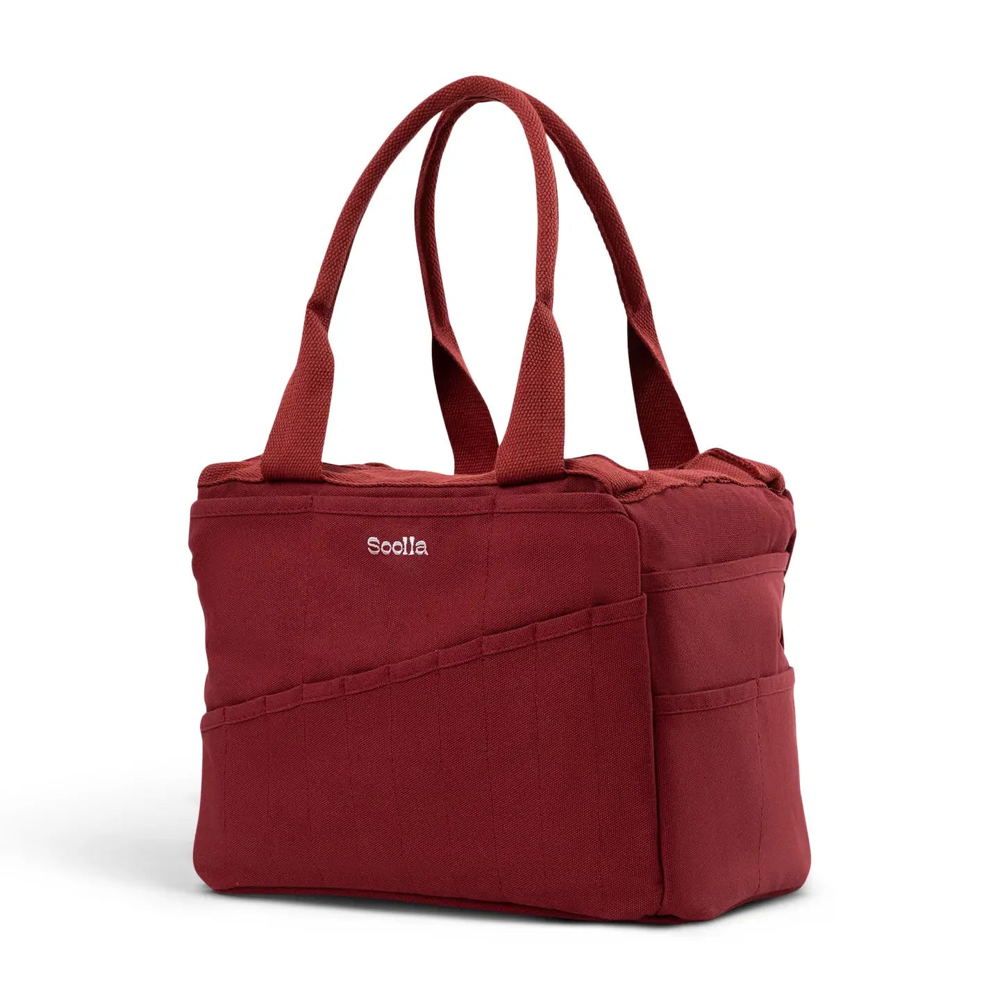 Forager Provisions LTD Soolla Studio sangria red duck canvas artist bag with multiple pockets for tool storage