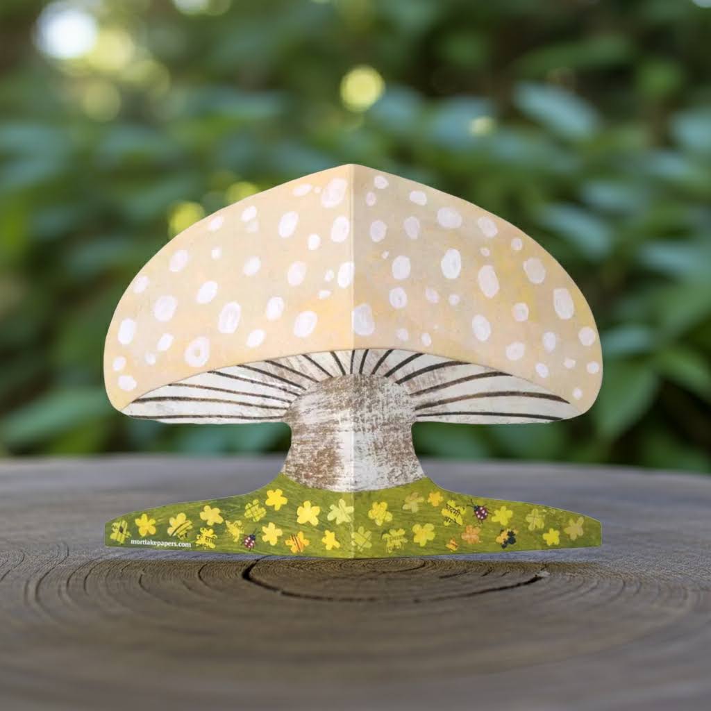 Mortlake Papers Spring Cap Mushroom Greeting Card