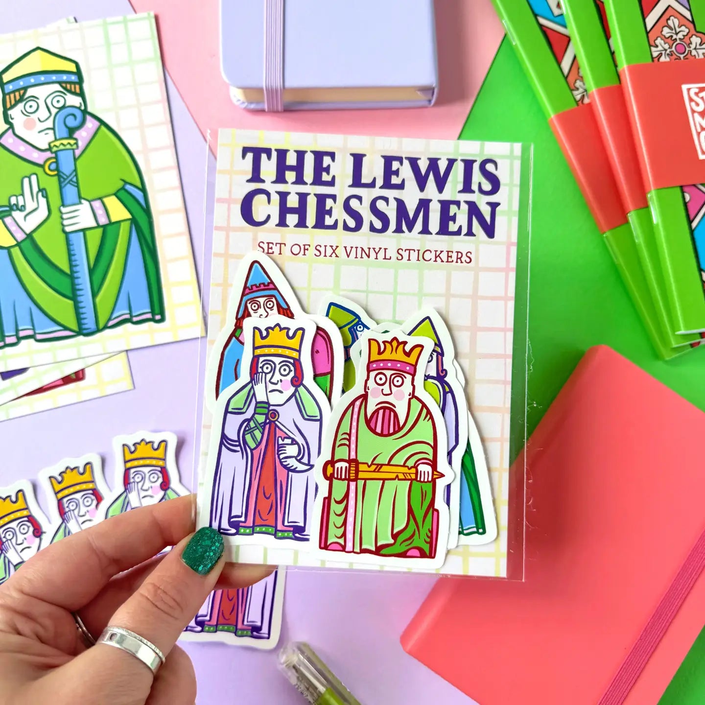 Stacey McEvoy Caunt Lewis Chessmen Set of 6 Vinyl Stickers (August 2026)