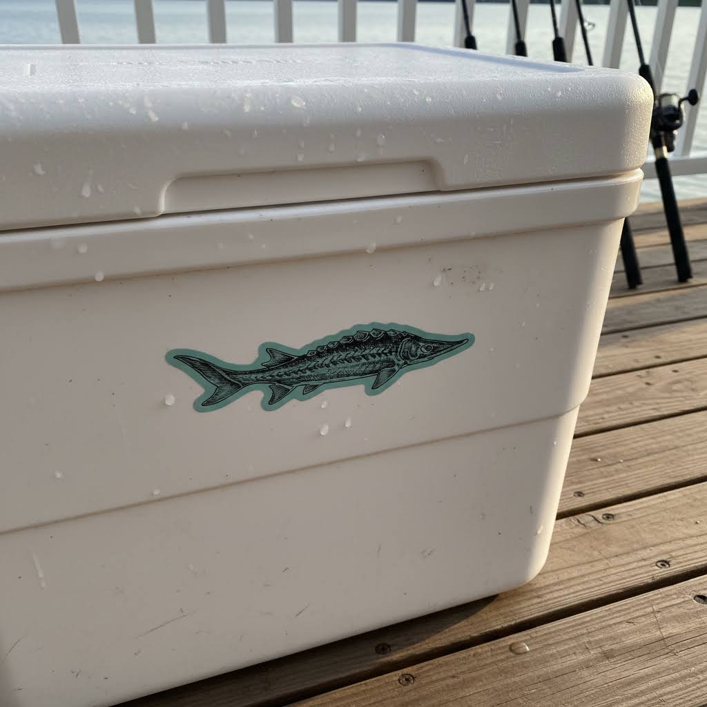The Wild Wander Outdoor Rated Sturgeon Fish Sticker