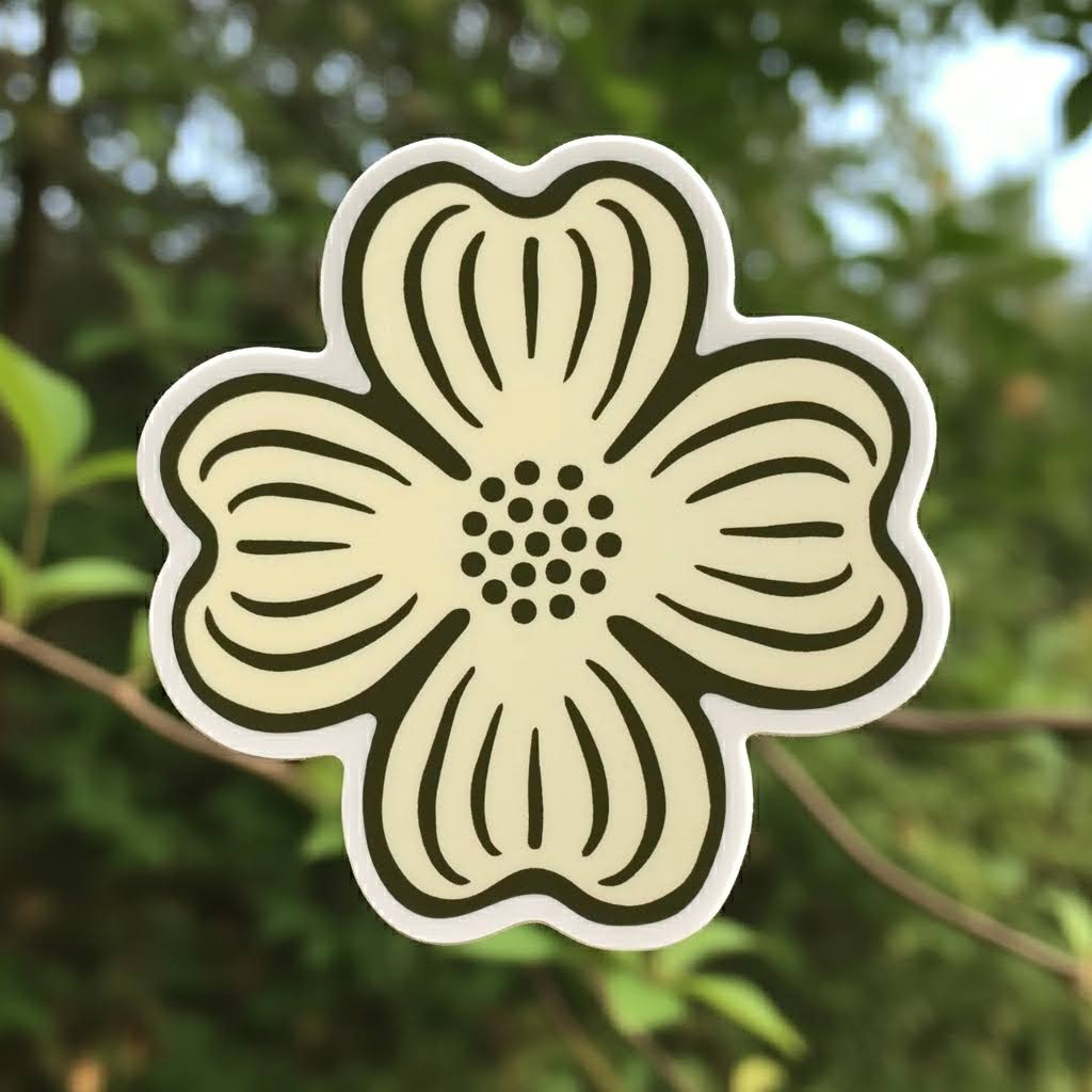 The Wild Wander Dogwood Sticker