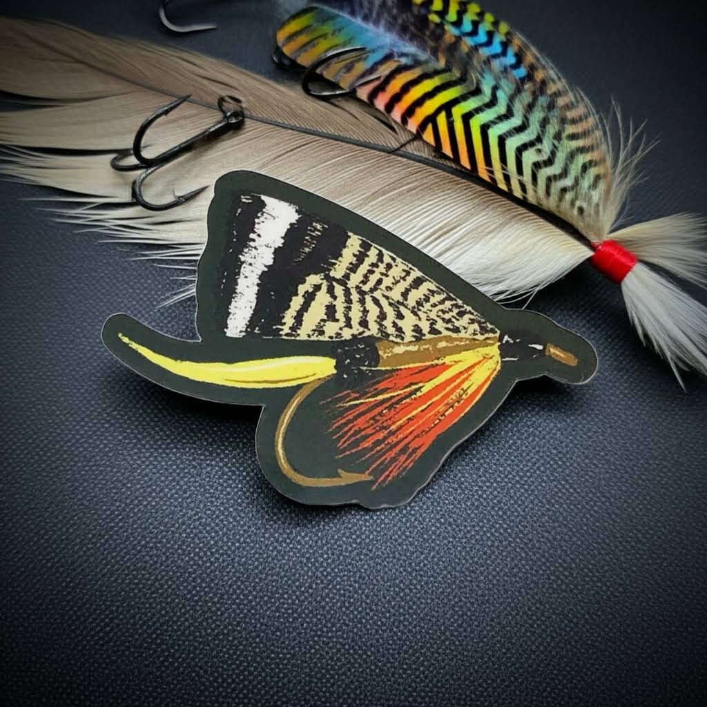 The Wild Wander Fishing Fly Sticker