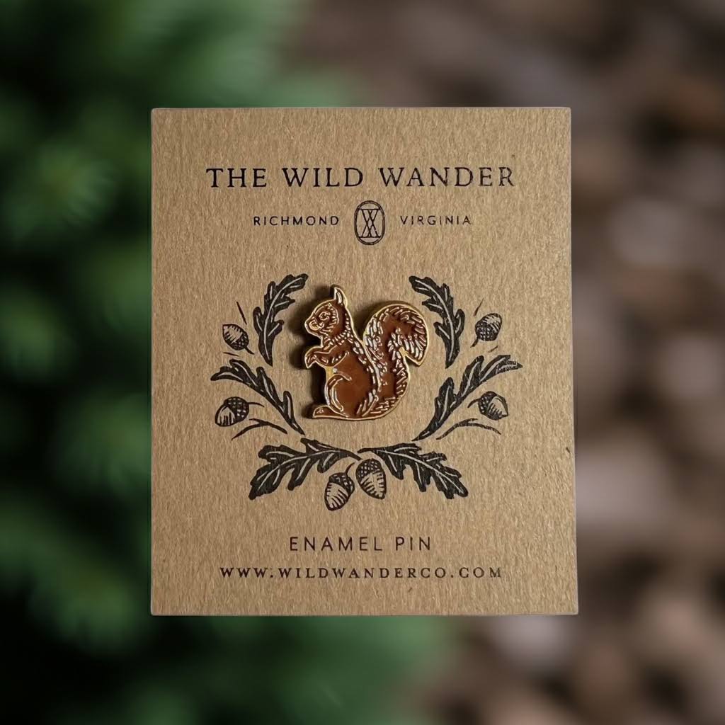 The Wild Wander Red Squirrel Enamel Pin
