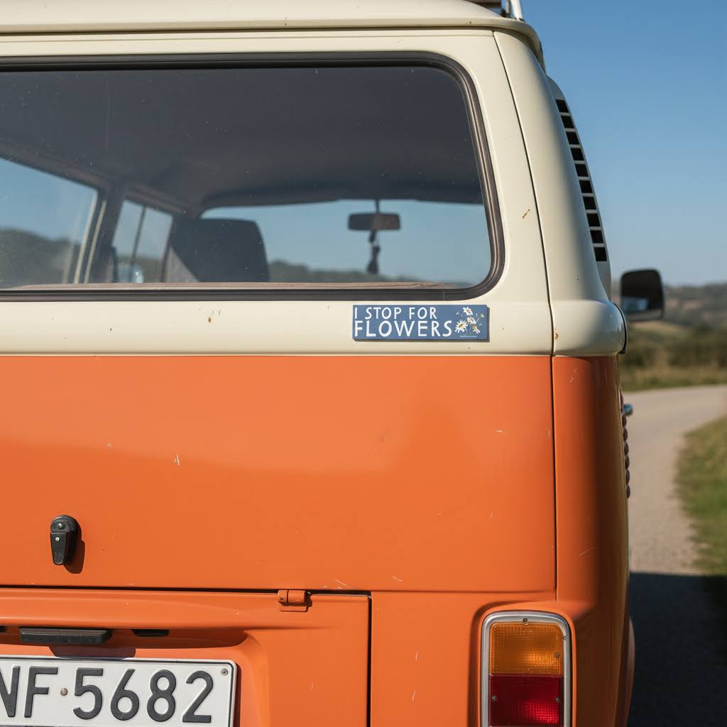 Three Potato Four 3P4 Car Camper Van Magnets - I Stop For Flowers