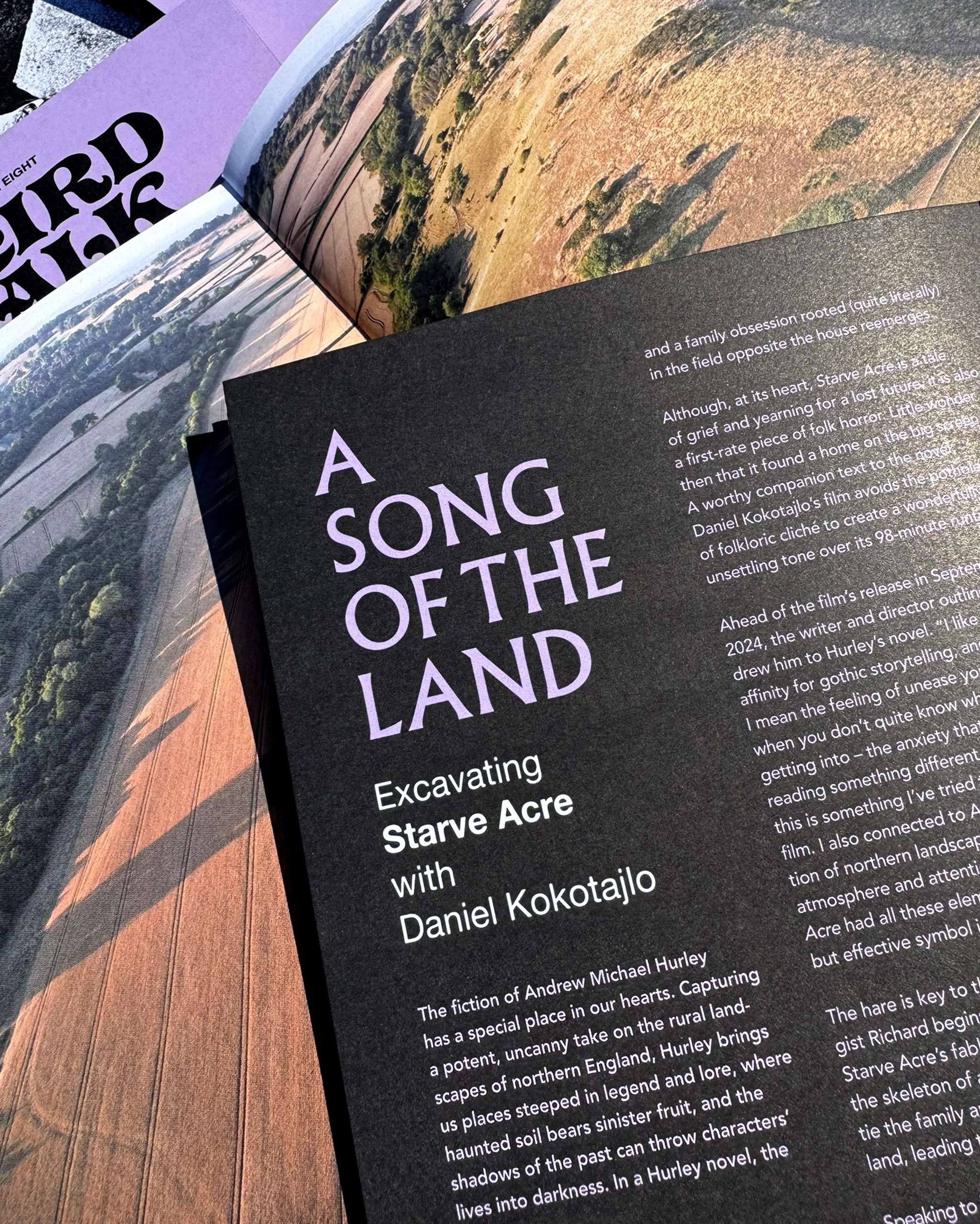 Weird Walk Zine Issue 8: A Song of the Land, Starve Acre folklore explored with Daniel Kokotajlo UK folklore magazine.