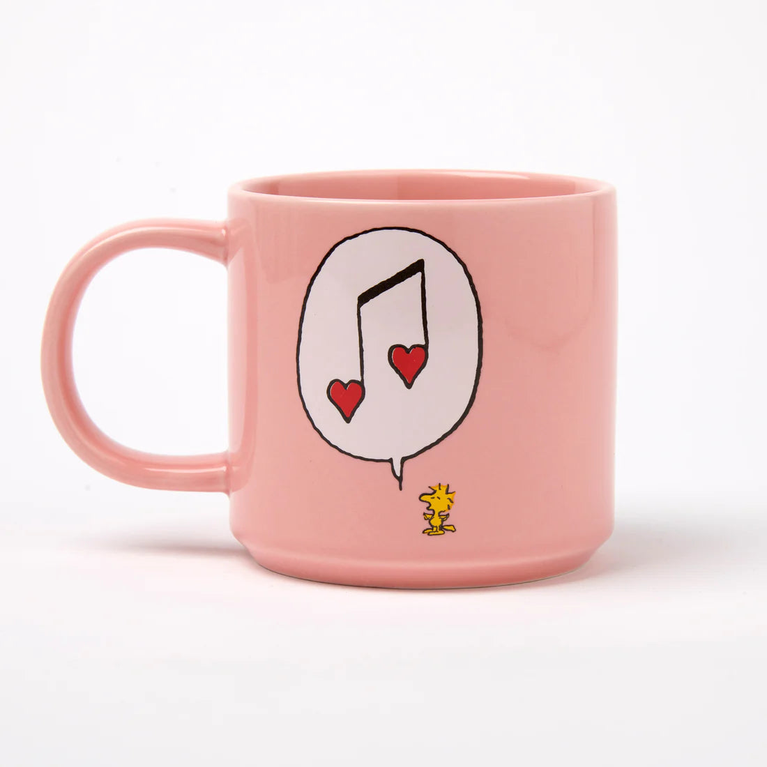 Magpie Gifts Snoopy Pink Mug - Love Song with Snoopy & yellow bird design, perfect Peanuts fan gift. Cute collectible coffee cup.