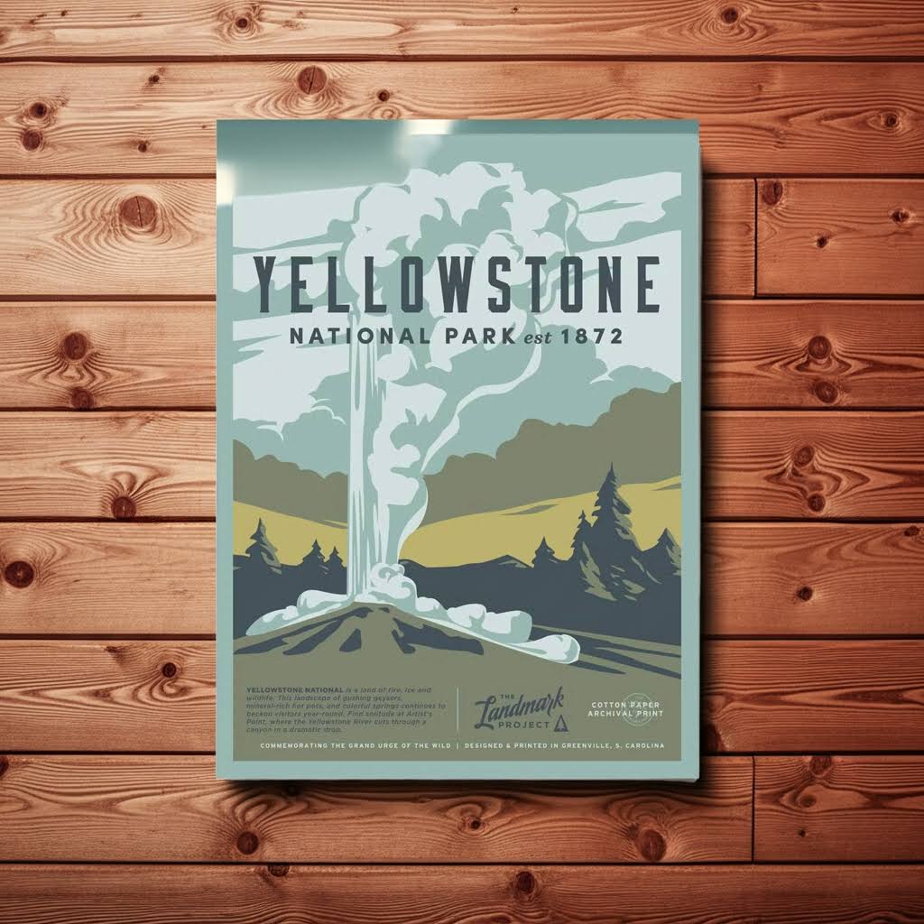 The Landmark Project Yellowstone National Parks Poster 12x16