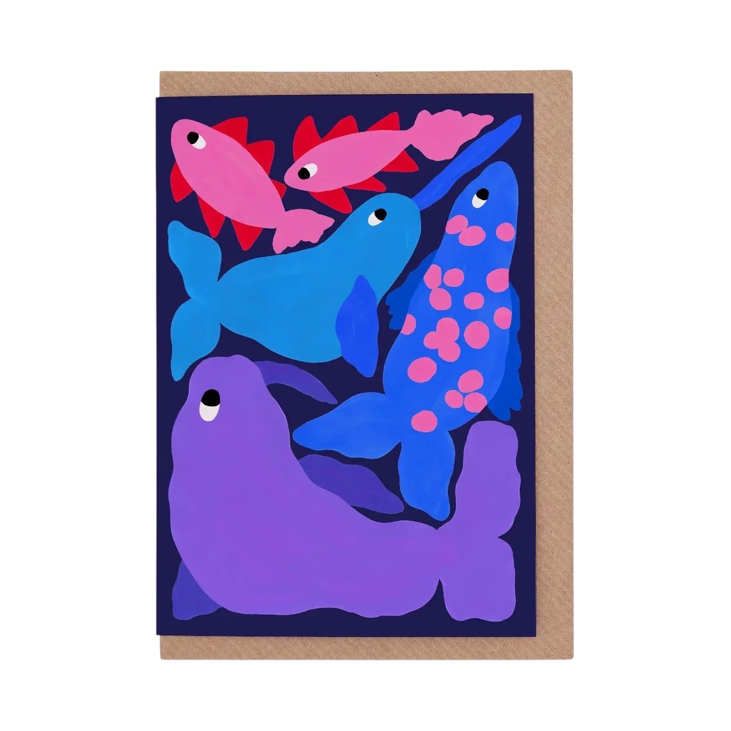Forager Provisions LTD Evermade Arctic Animals WWF greetings card with colourful hand-illustrated wildlife and envelope