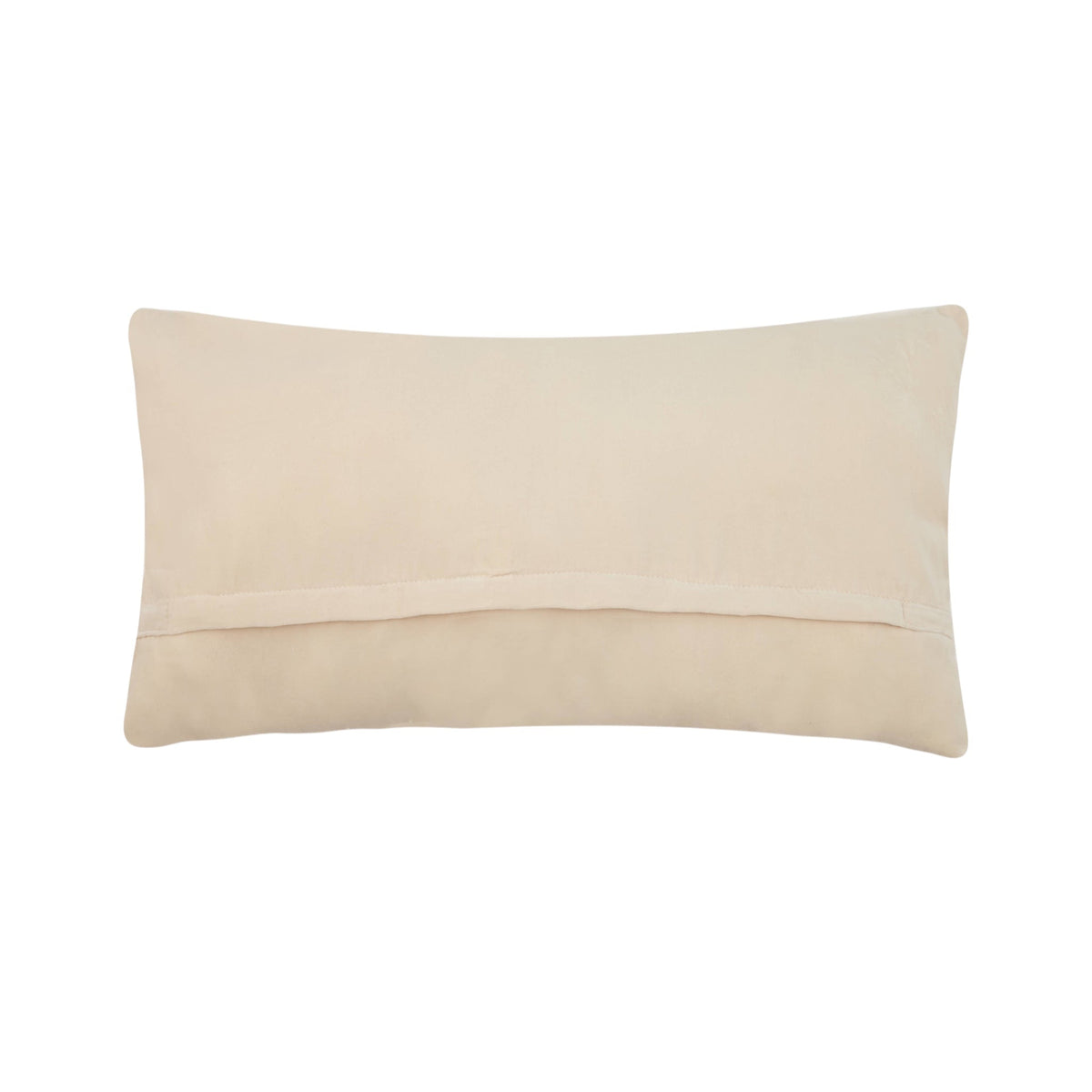 Forager Provisions LTD 9x16 inch rectangular throw pillow with a solid beige poly velvet back and zipper closure