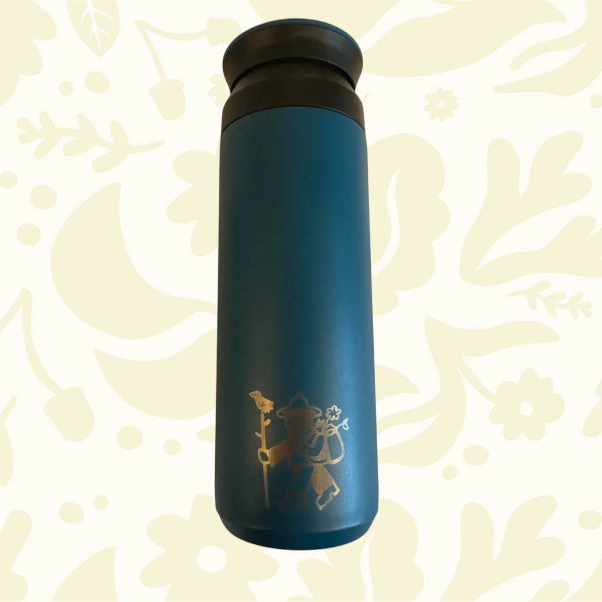 Forager Provisions LTD 500ml stainless steel travel mug in Betta Fish Blue with a laser-etched logo.