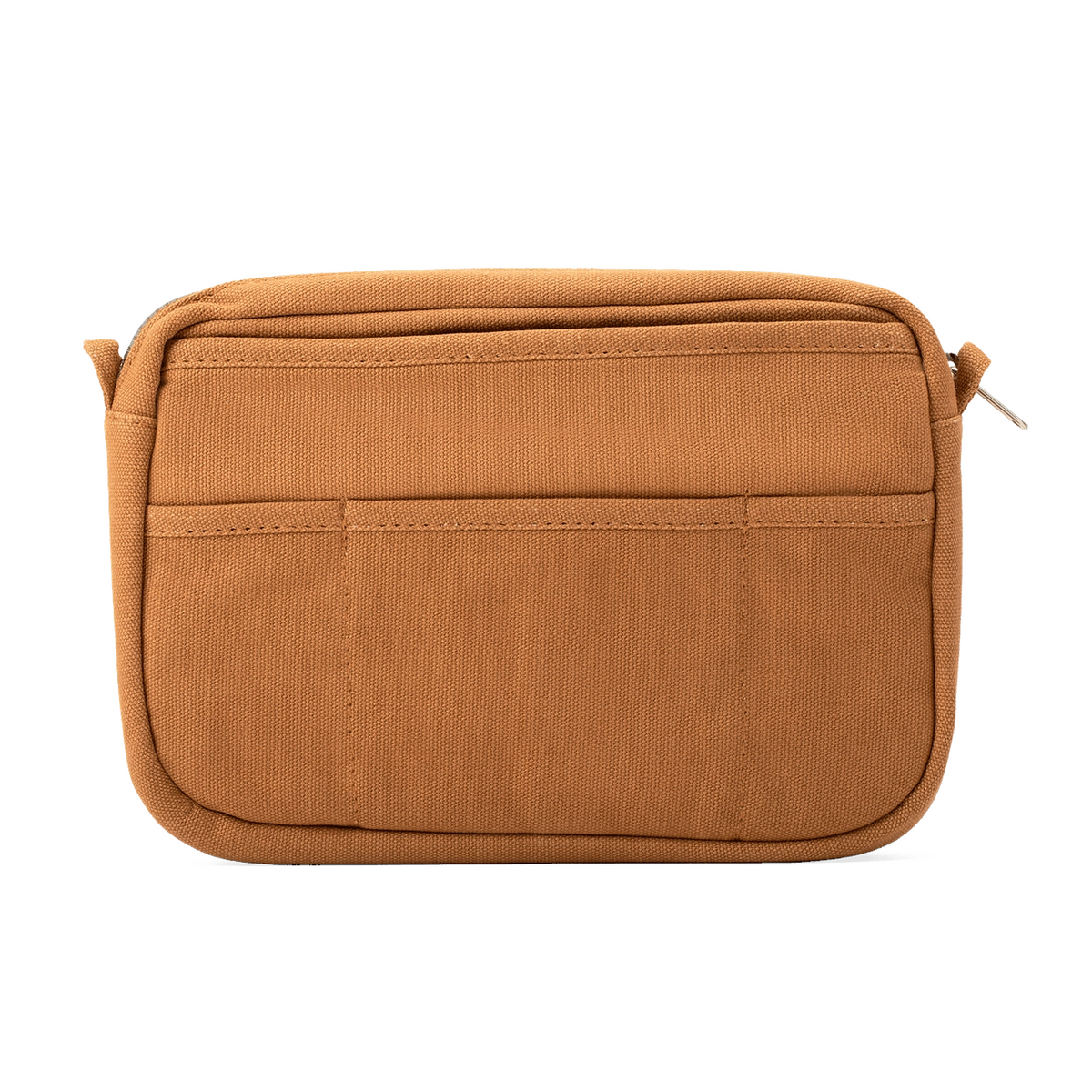 Forager Provisions LTD Soolla Studio cinnamon cotton canvas stationery pouch with front pockets and zipper closure.