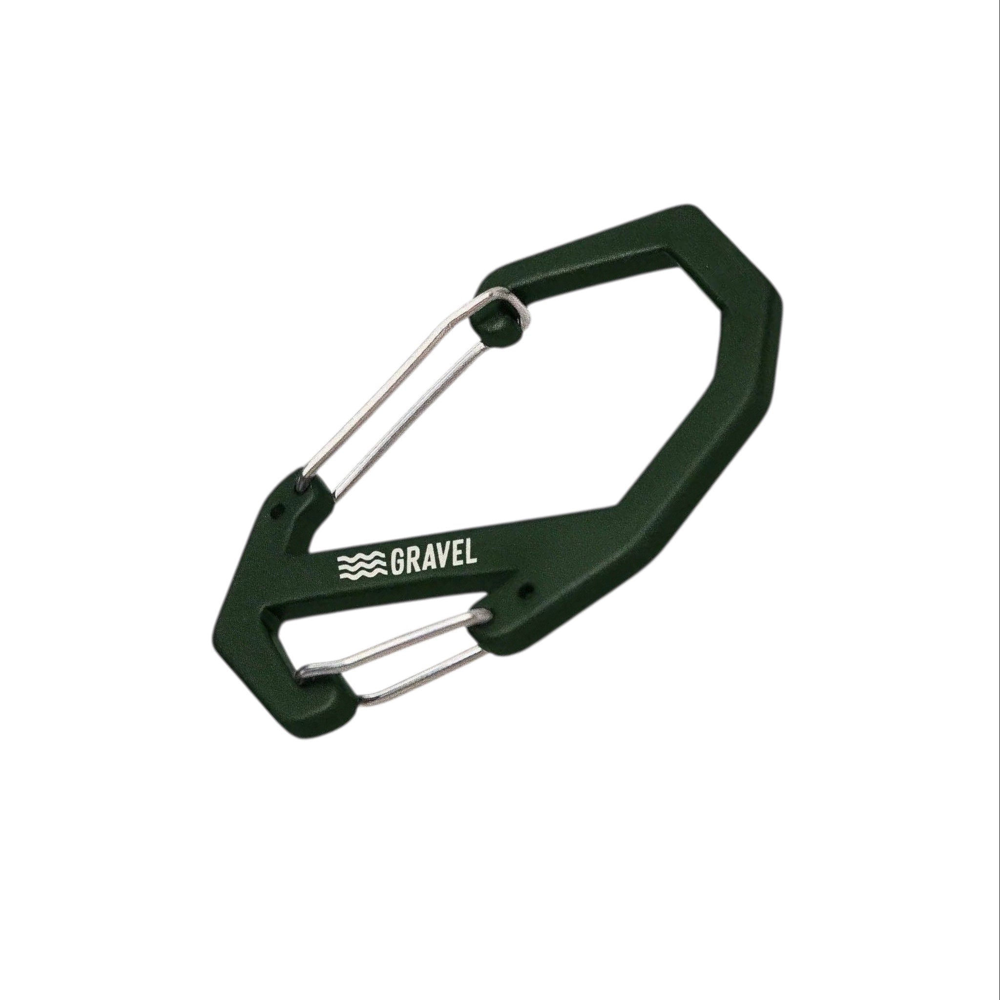 Forager Provisions LTD dark green lightweight aluminum carabiner with a secure spring-loaded gate for daily carry