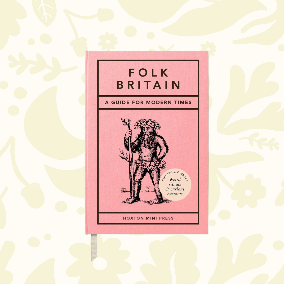 Forager Provisions LTD Folk Britain hardback book with a pink cover featuring a green man illustration.