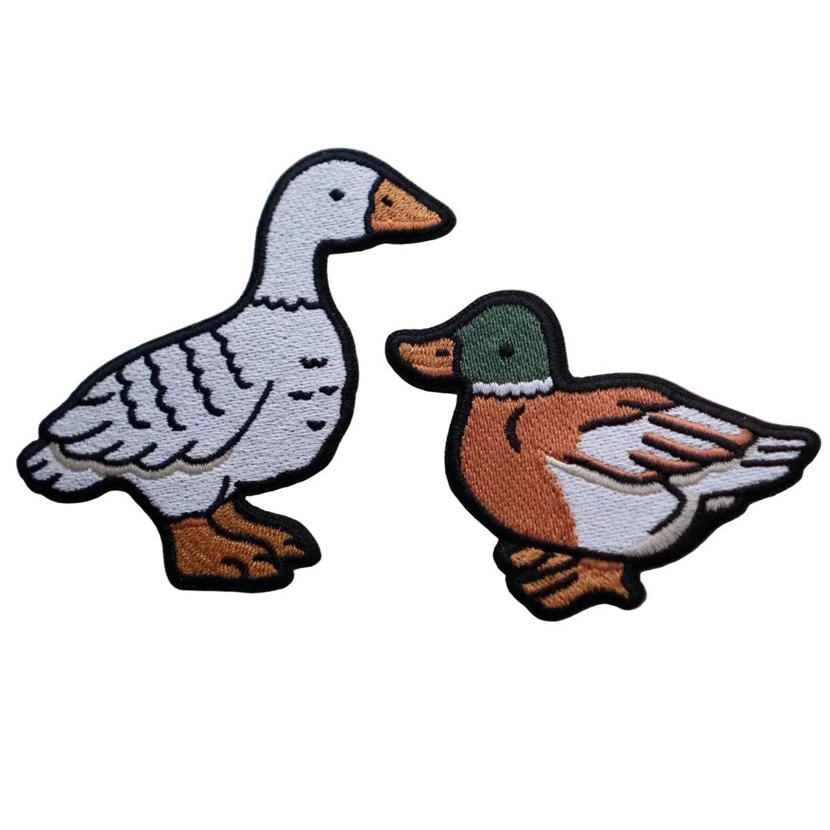 Forager Provisions LTD Stay Home Club illustrated goose and mallard duck sticky fabric patches for customising gear.