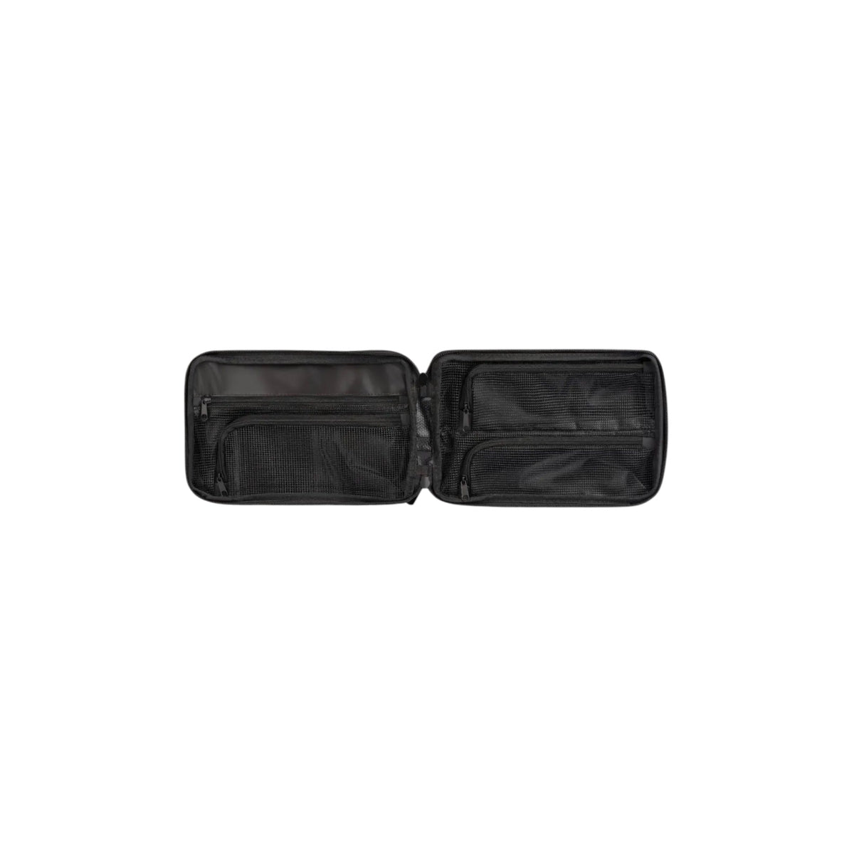 Forager Provisions LTD Gravel Outdoor Explorer Plus black toiletry bag open with multiple mesh storage compartments