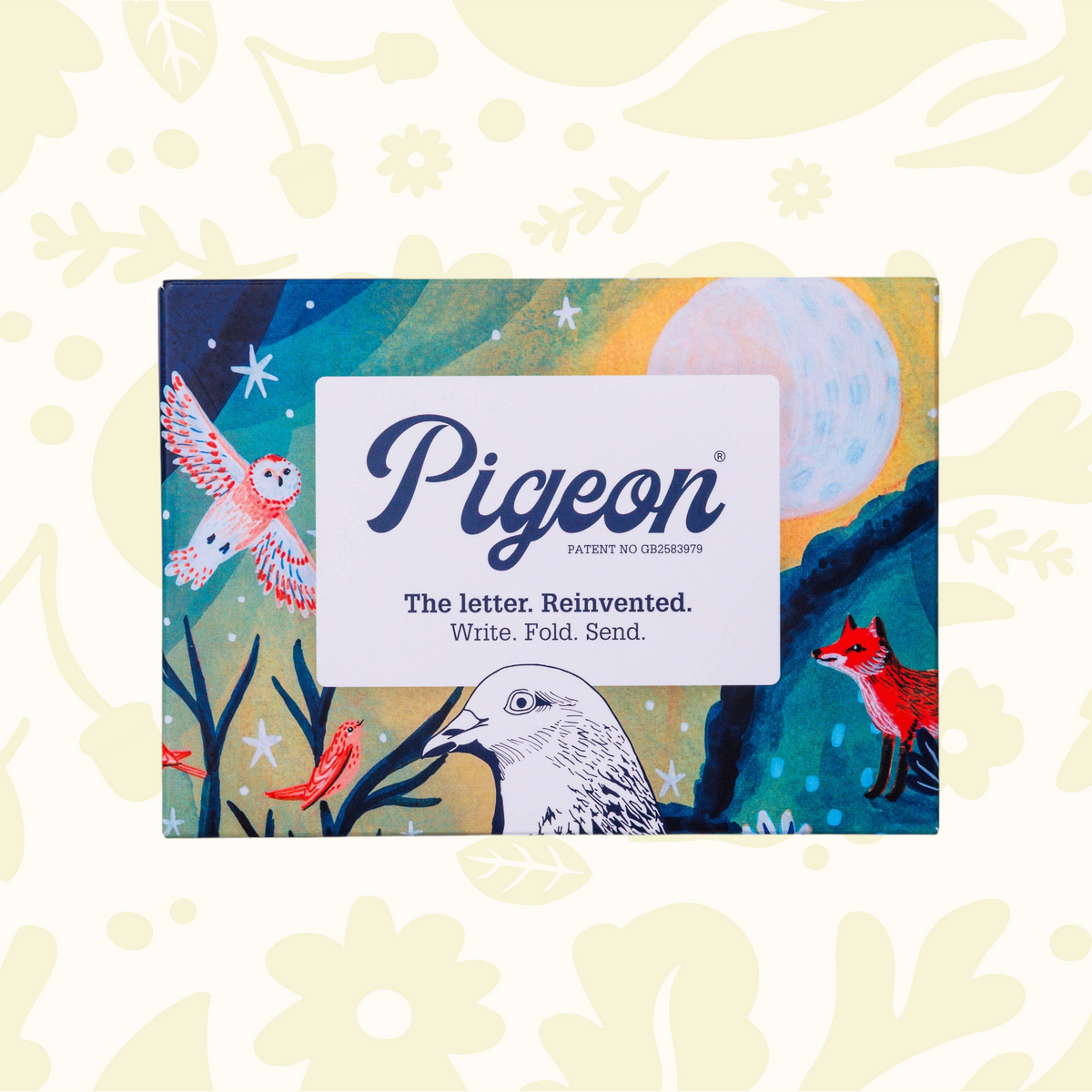Forager Provisions LTD Harvest Moon Pigeon folding holiday letter pack with illustrated bird and fox design