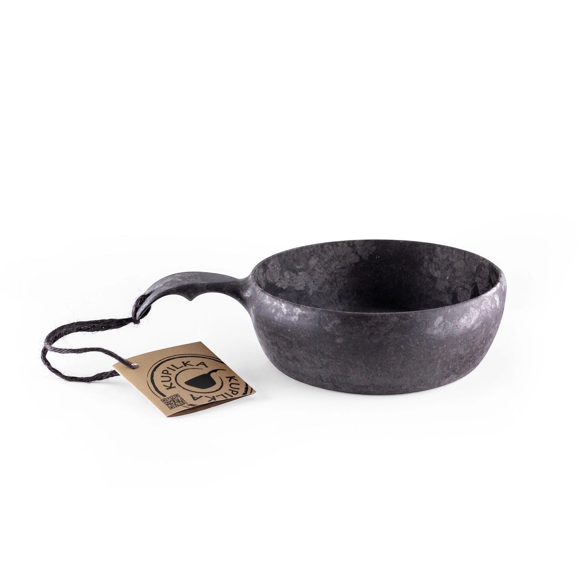 Forager Provisions LTD Kupilka 55 black soup bowl made from durable natural fibre composite with a handle and tag.