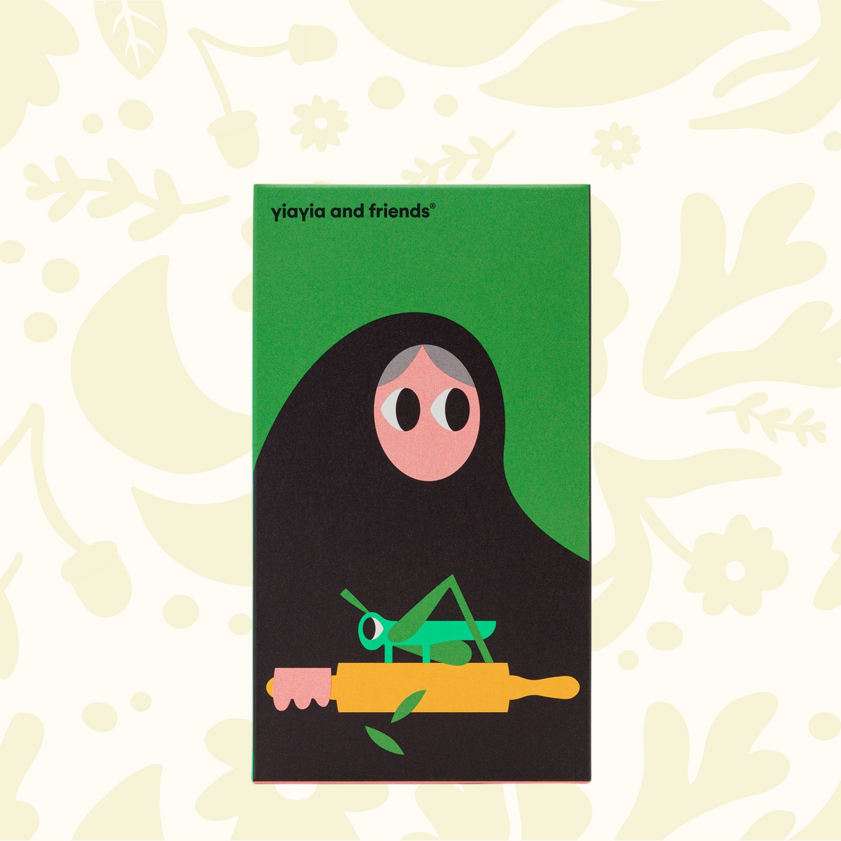 Forager Provisions LTD olive oil and oregano rusks box featuring a green illustration of a woman and a grasshopper