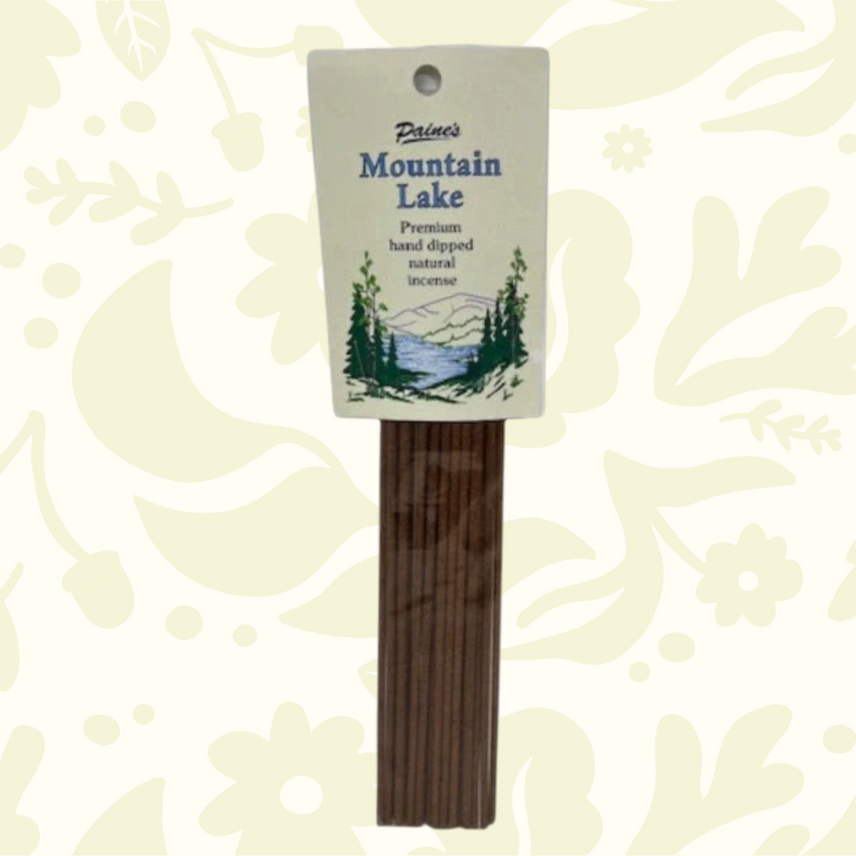 Forager Provisions LTD Paine Products Mountain Lake incense sticks in a branded paper packaging with woodland graphic.