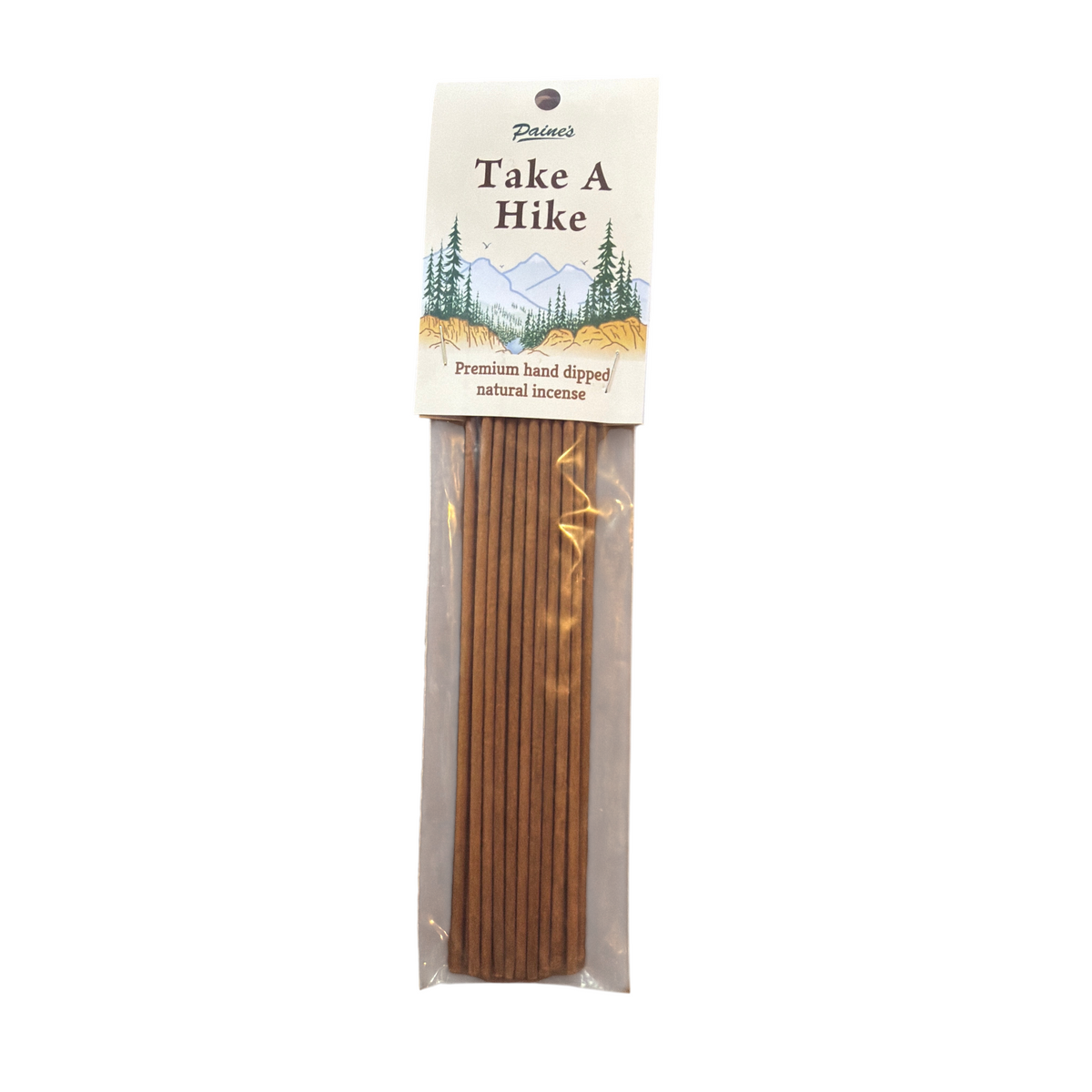 Forager Provisions LTD PAINE’S Take A Hike incense sticks in clear packaging with forest-themed label