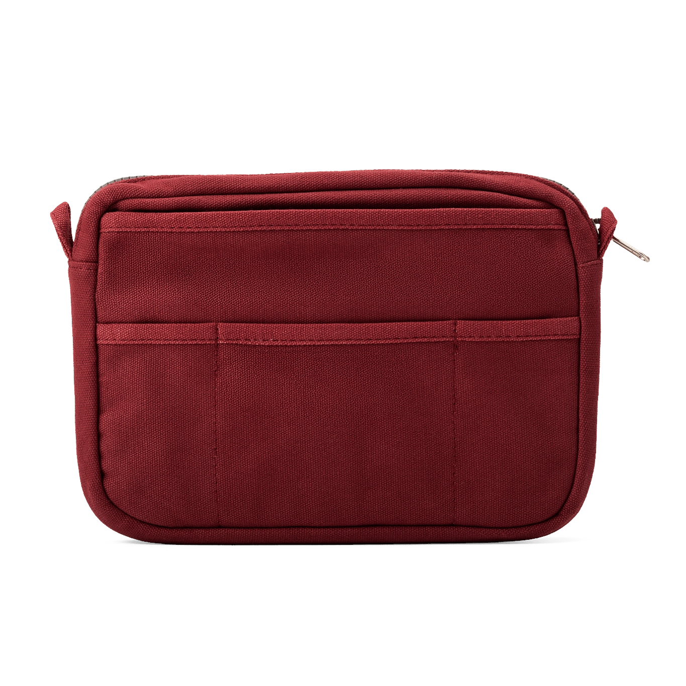 Soolla® Studio Artist Stationery Pouch in Sangria with front zipper pocket and 2 slots, ideal for organizing art supplies.
