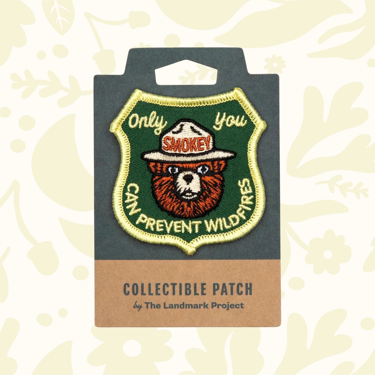 Forager Provisions LTD The Landmark Project Smokey Bear embroidered patch with Only You Can Prevent Wildfires text
