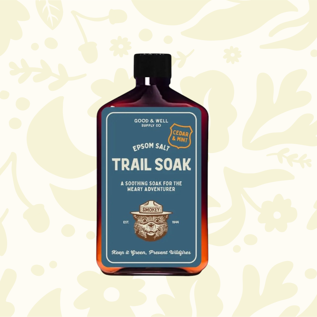 Forager Provisions LTD Good & Well Supply Co Smokey Bear Trail Soak in a bottle with cedar and mint scent.